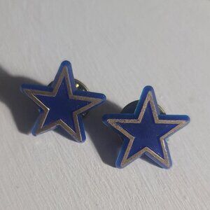 Blue & Gold Star Stars Set (2) Vintage Lapel Pins